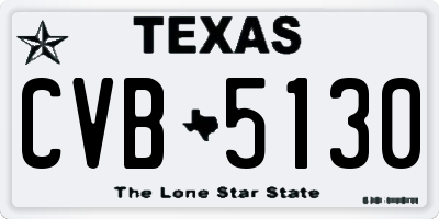TX license plate CVB5130