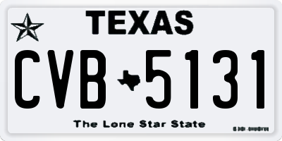 TX license plate CVB5131