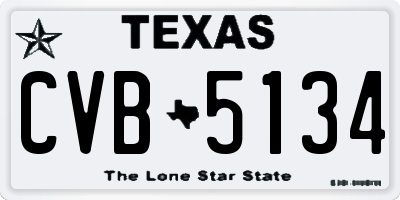 TX license plate CVB5134