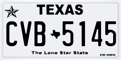 TX license plate CVB5145
