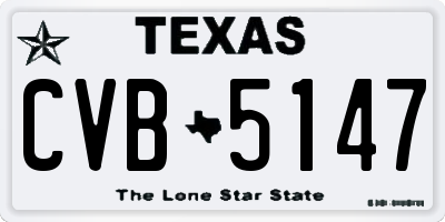 TX license plate CVB5147