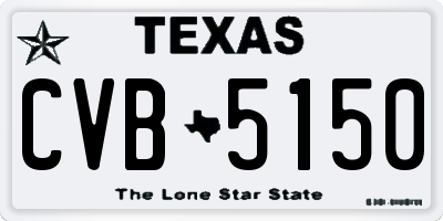 TX license plate CVB5150