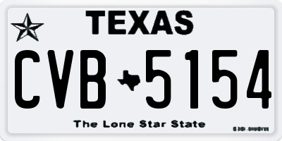 TX license plate CVB5154