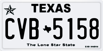 TX license plate CVB5158