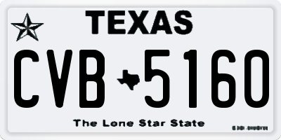 TX license plate CVB5160