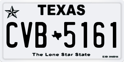 TX license plate CVB5161