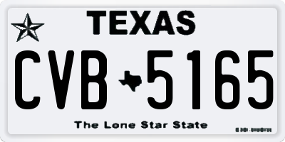 TX license plate CVB5165