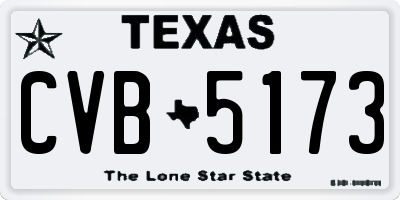 TX license plate CVB5173