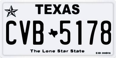 TX license plate CVB5178