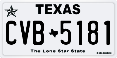 TX license plate CVB5181