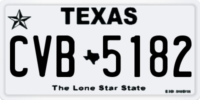 TX license plate CVB5182