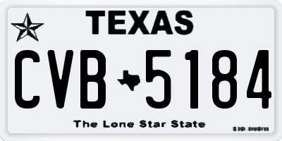 TX license plate CVB5184