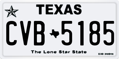 TX license plate CVB5185