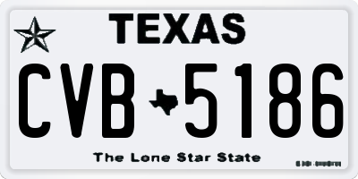 TX license plate CVB5186