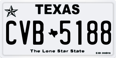 TX license plate CVB5188