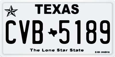 TX license plate CVB5189