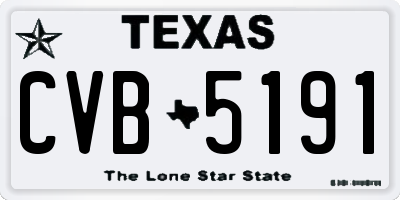 TX license plate CVB5191