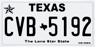 TX license plate CVB5192