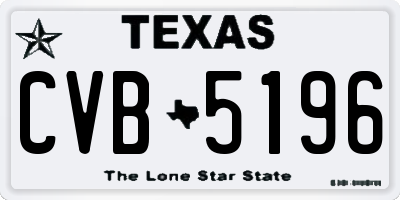 TX license plate CVB5196