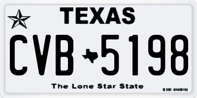 TX license plate CVB5198