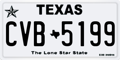 TX license plate CVB5199