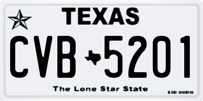 TX license plate CVB5201