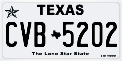 TX license plate CVB5202