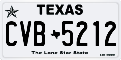TX license plate CVB5212