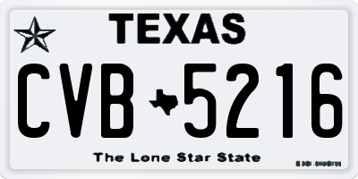 TX license plate CVB5216
