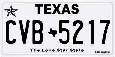 TX license plate CVB5217