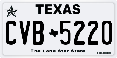 TX license plate CVB5220