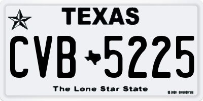 TX license plate CVB5225