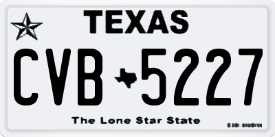 TX license plate CVB5227