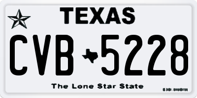 TX license plate CVB5228