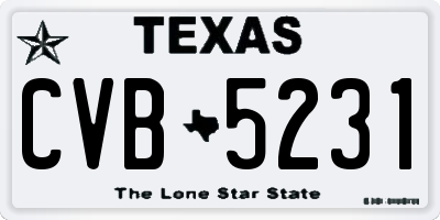 TX license plate CVB5231