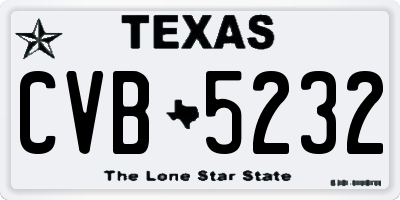 TX license plate CVB5232