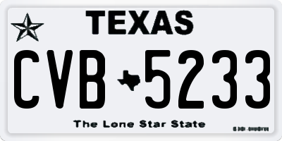 TX license plate CVB5233
