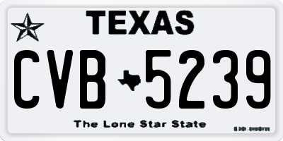 TX license plate CVB5239