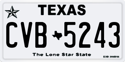 TX license plate CVB5243