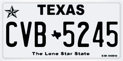 TX license plate CVB5245