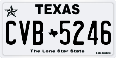 TX license plate CVB5246