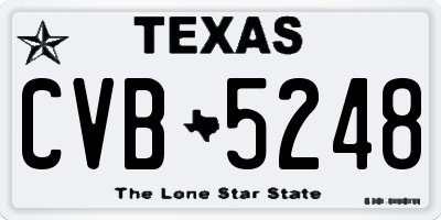 TX license plate CVB5248