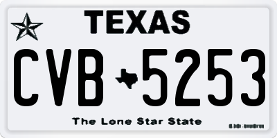 TX license plate CVB5253