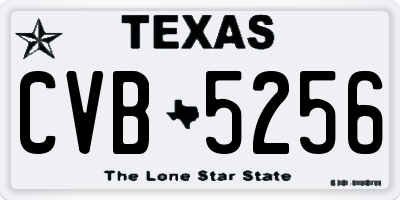 TX license plate CVB5256