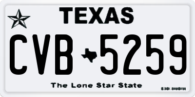 TX license plate CVB5259