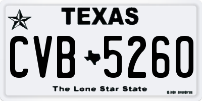 TX license plate CVB5260