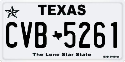 TX license plate CVB5261
