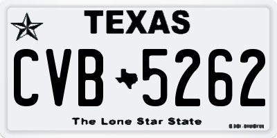 TX license plate CVB5262