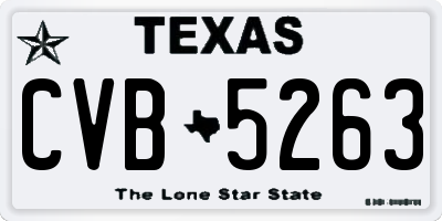 TX license plate CVB5263