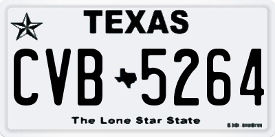 TX license plate CVB5264